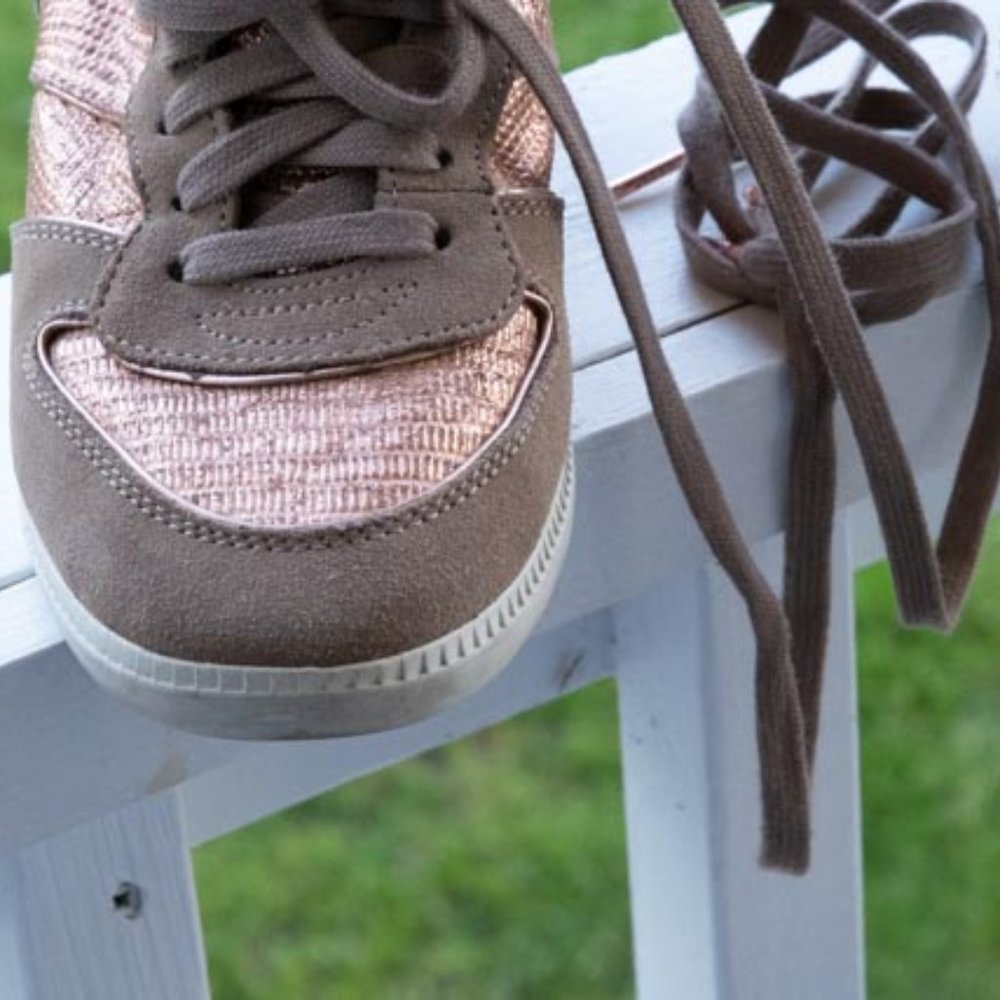 💖 Michael Kors Nikko II - Mettalic Rose Taupe Suede - see description for size! - Picture 6 of 16